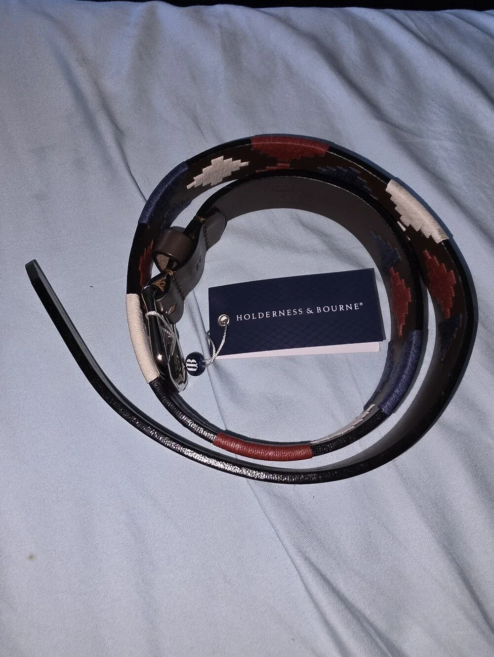 Holderness & Bourne FIRE! NWT! The Barker Belt in Brown/Cypress/Claret/Navy.